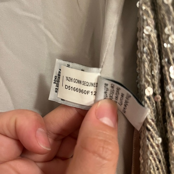 Diane Von Furstenberg DVF Silver Sequin Embellished Sleeveless Yahzi Wrap Gown 2 - Picture 6 of 8